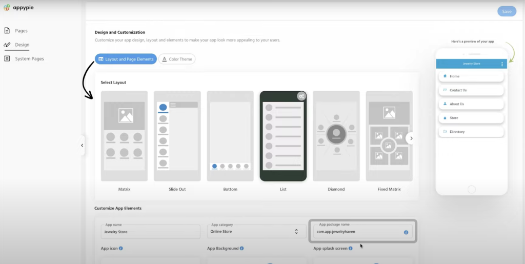 Pantalla de selección de plantillas de Appy Pie — plantillas preconstruidas